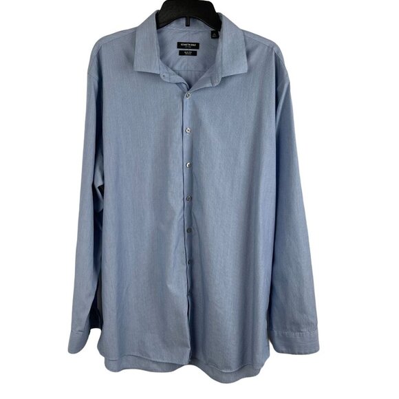 Kenneth Cole Men Casual Slim Fit Button-Down Shirt Size 18/34-35 - Picture 1 of 5